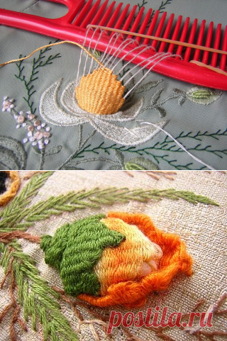 Вышивка на расческе