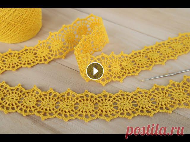 Вязание крючком ЛЕНТОЧНОЕ КРУЖЕВО мастер-класс ПРОСТОЕ ВЯЗАНИЕ для начинающих Ribbon Lace Crochet Урок вязания крючком простого ленточного кружева для начинающих в вязании. How to Crochet for Beginners.ЛЕНТОЧНОЕ КРУЖЕВО: @Уроки ВЯЗАНИЯ Литке Татьян...