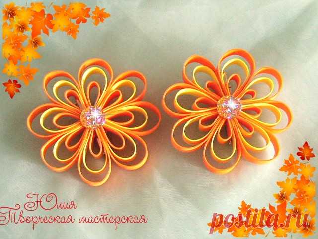 Цветы из фома своими руками. Осенние заколки за 3 минуты!