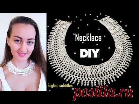Шикарное Ожерелье из Бисера и Бусин/ Necklace of beads diy Tutorial