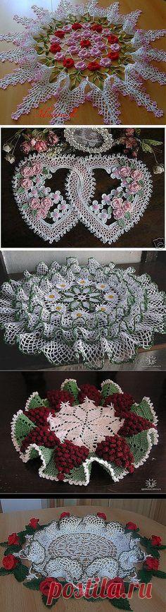 Крючок - скатерти, салфетки, дорожки