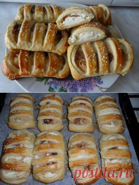 Творожные слойки с яблоками