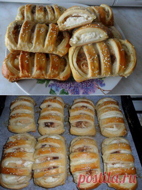 Творожные слойки с яблоками