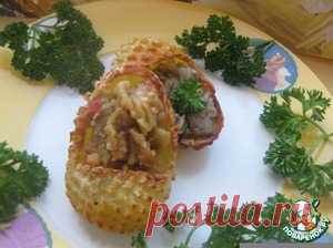 "Лапти" из картофеля с грибочками и баклажанами - кулинарный рецепт