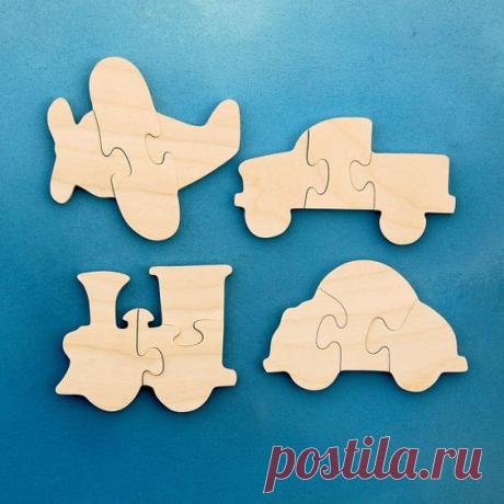 Childrens Wood Puzzles - Airplane Train Car Truck - Set of 4 Wooden Toy Vehicle Jigsaw Puzzles - Fun for Children and Toddlers on Etsy, $11.00