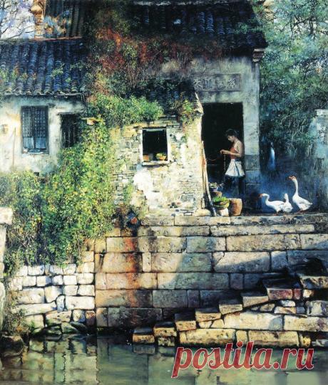 Художник Pan Honghai (潘鸿海) / Пань Хунхай (Китай, 1942). Пейзажи