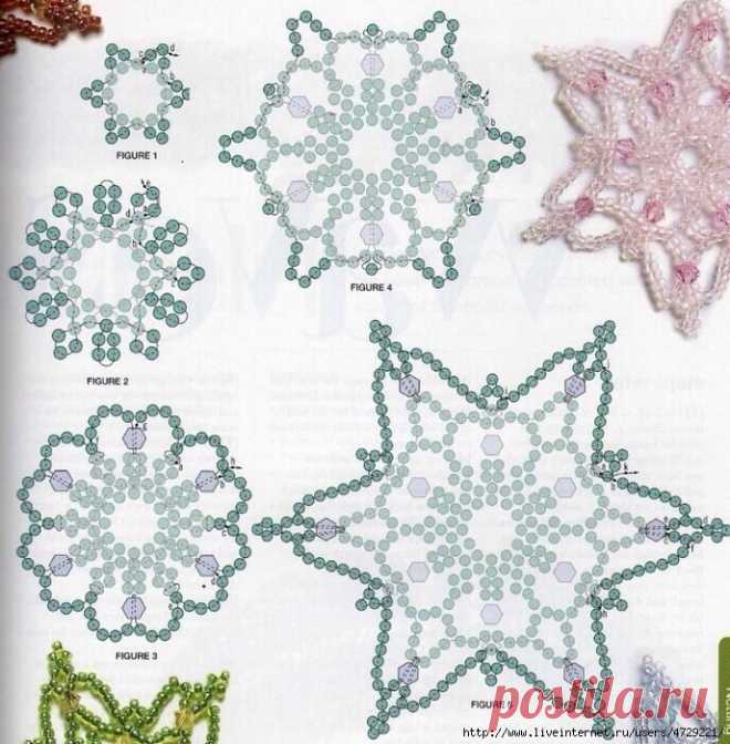 Елочка и снежинка из бисера