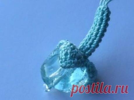 Вяжем крючком декоративный элемент — ягодку с аквакварцем - Ярмарка Мастеров - ручная работа, handmade
