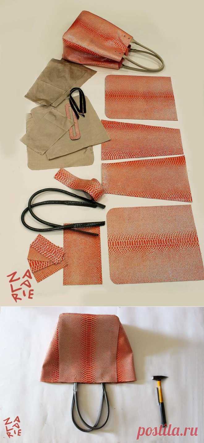 Как сшить сумку-шоппер с двойной магнитной застежкой