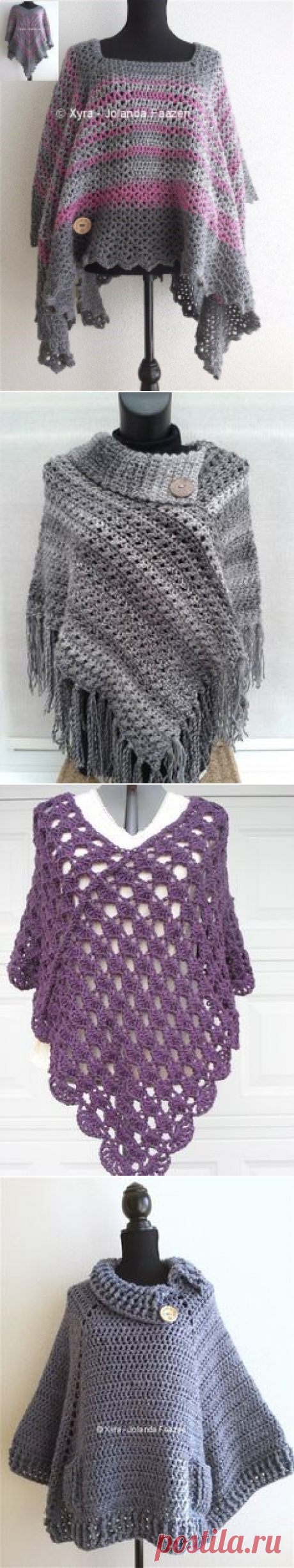PATR1029 - Poncho - Trapezium / vierkant | Crochet Poncho | Пончо