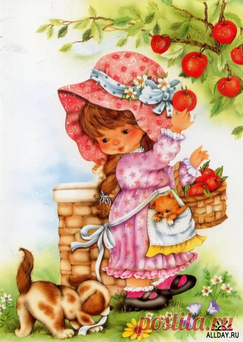 Рисованные открытки с детьми » ALLDAY - народный сайт о дизайне