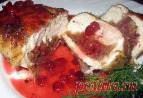 КУРИНЫЙ РУЛЕТ С КЛЮКВОЙ | Банк кулинарных рецептов
