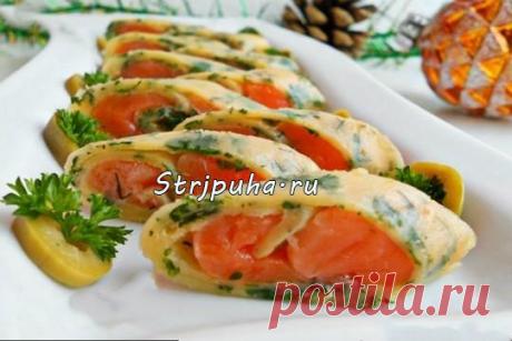 Сырные рулетики с красной рыбой — Домашняя кулинария