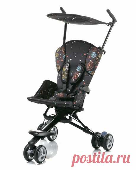 КОЛЯСКА-ТРОСТЬ D888 КОРИЧНЕВАЯ В КРУЖОК GEOBY