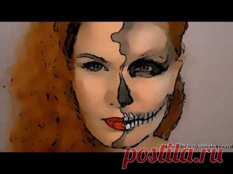 Макияж на Halloween. Makeup for Halloween - YouTube