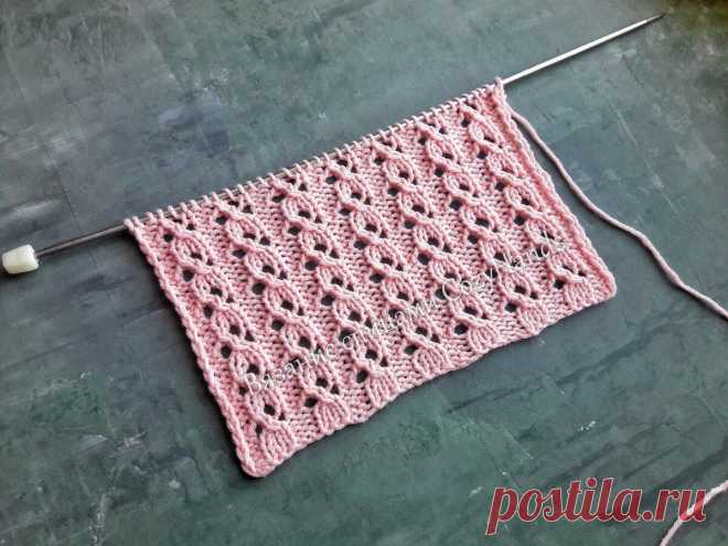 Ажурная спираль - узор для вязания джемперов, палантинов, носков спицами | Вязание спицами CozyHands | Яндекс Дзен