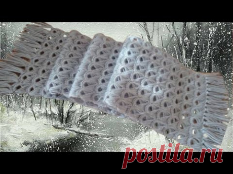 Палантин крючком. Брумстик. #2024