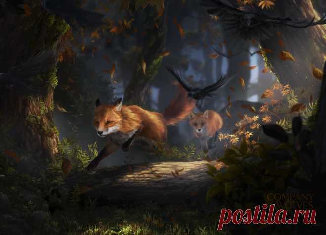 ArtStation - Сказка о воронах и лисицах