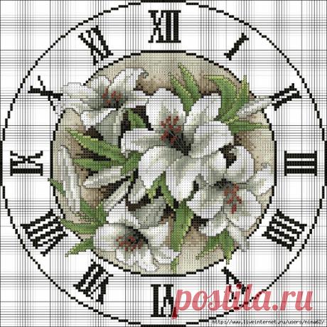 Вышитые часы - 16 схем для вышивки | Вышивка крестом