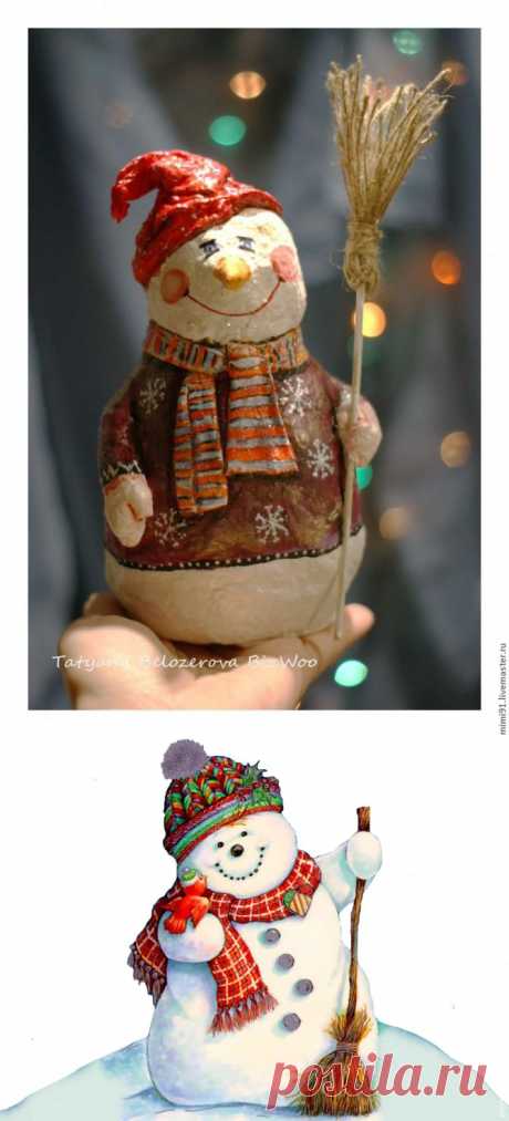 Мастер-класс: снеговик в технике ватного папье-маше.