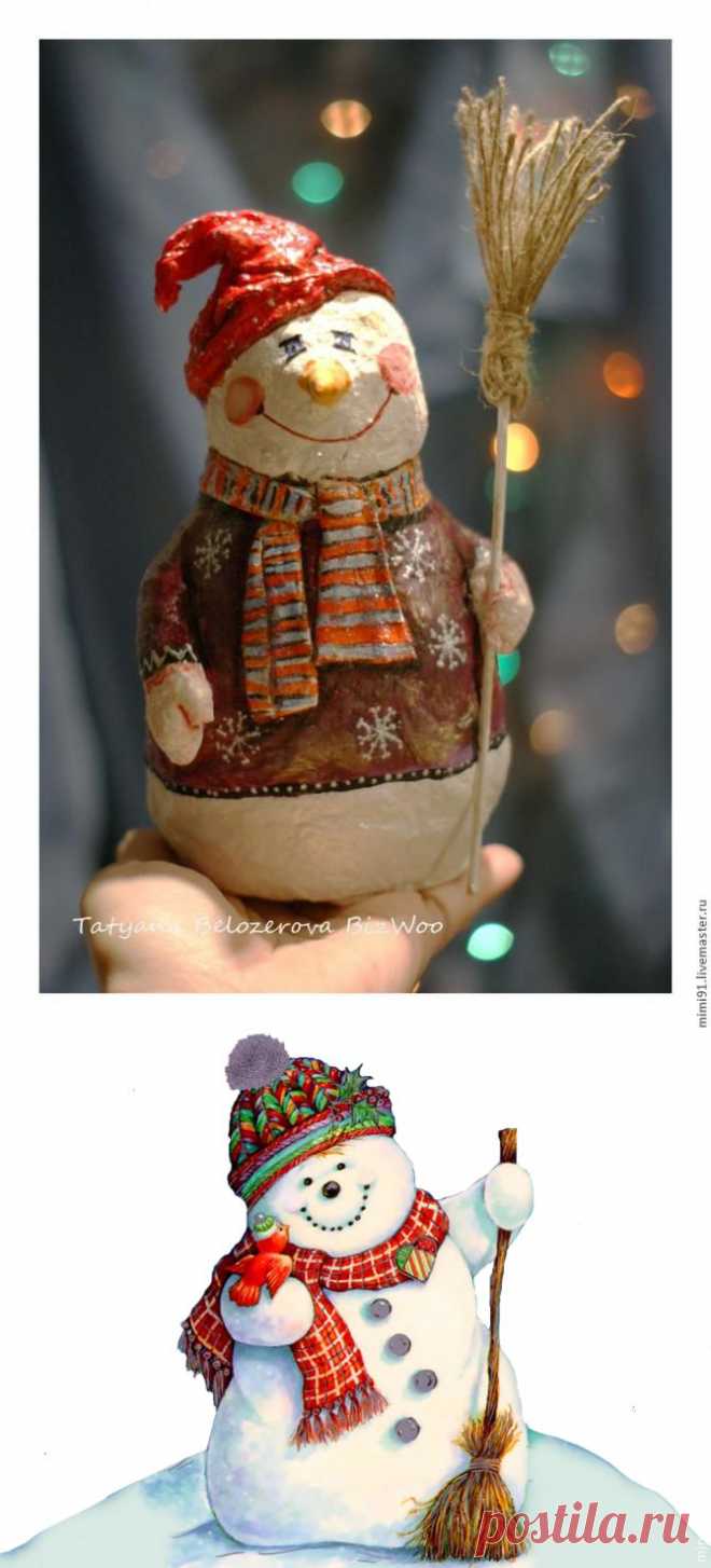 Мастер-класс: снеговик в технике ватного папье-маше.