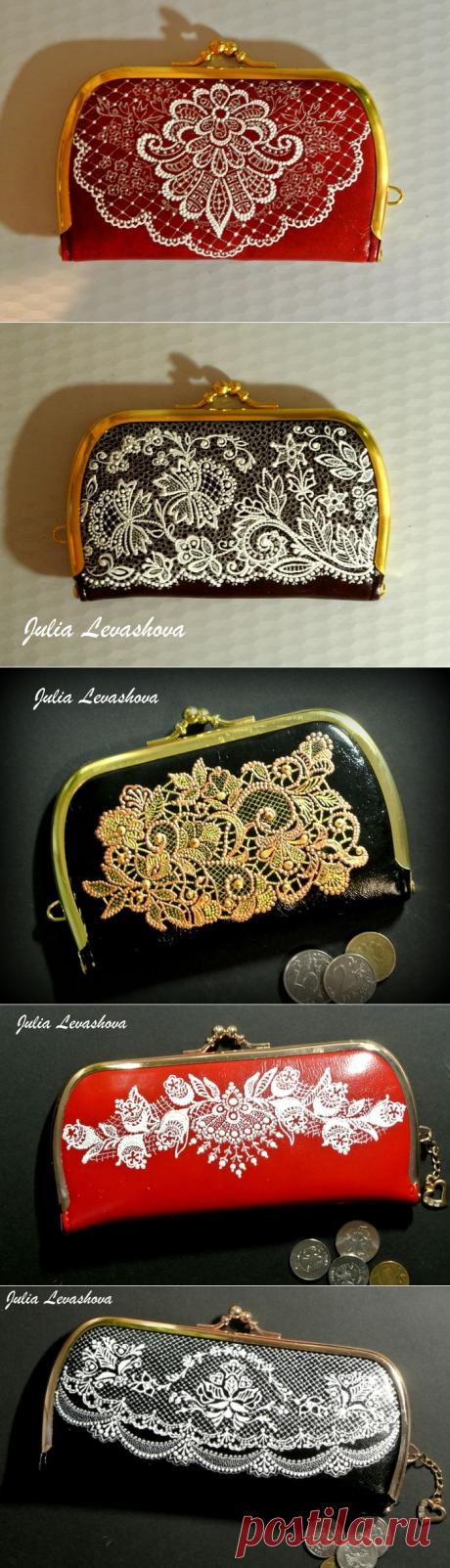 &gt;Милые кошелечки дамам к 8 марта. Точечная роспись