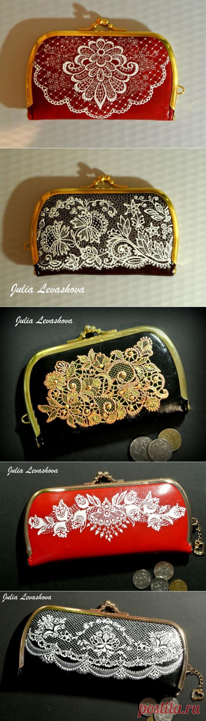 >Милые кошелечки дамам к 8 марта. Точечная роспись