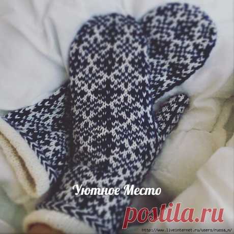 Варежки спицами &quot;January&quot; by Hanna Leväniemi