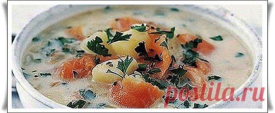 Сливочный суп с лососем в мультиварке.