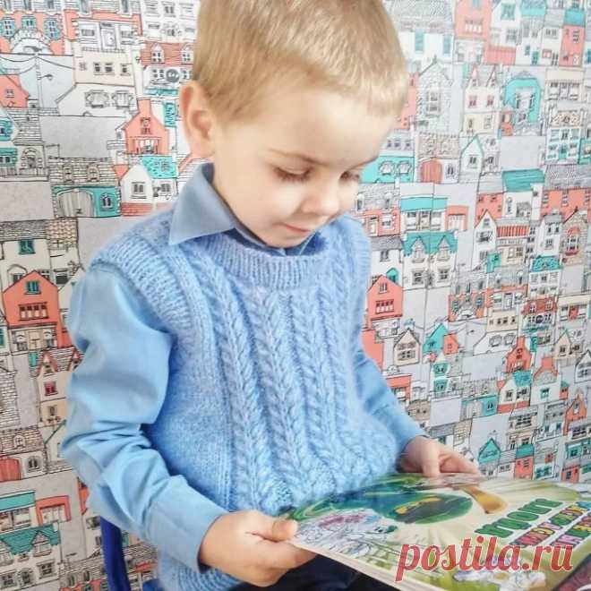 Жилет для ребенка, вяжем спицами