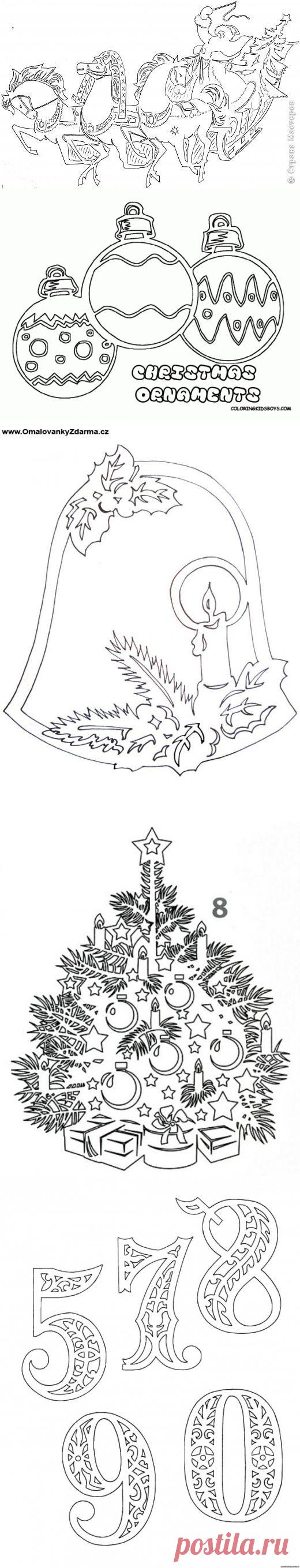 Новогодние трафареты (вытынанки, вырезалки)