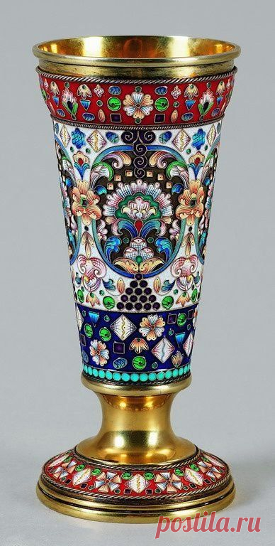 (18) FABERGE - Heavy enamelled cup. 4/13, 2pm | Эмаль