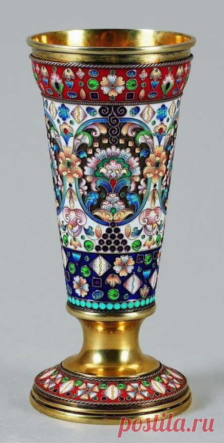 (18) FABERGE - Heavy enamelled cup. 4/13, 2pm | Эмаль