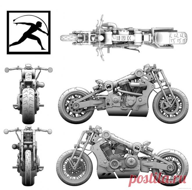 3D модель мотоцикла.