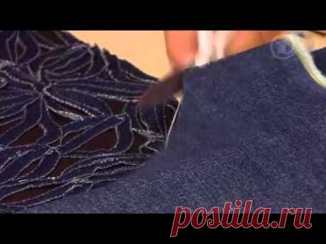 Котомка из кожи и джинсы