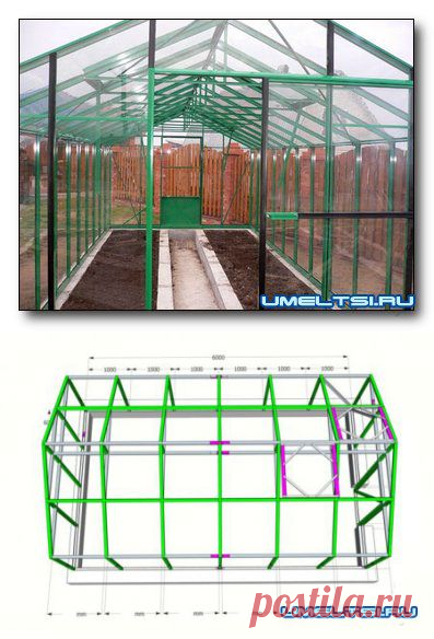Теплица всесезонная со стальным каркасом