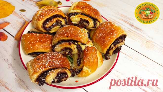 🥯 Шоколадные булочки с рикоттой из слоеного теста 😋 Пальчики оближешь! - рецепт автора Лукошко Рецептов