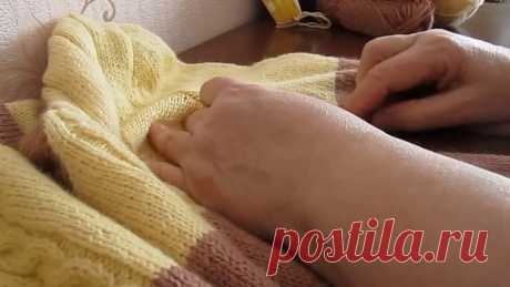 Вязание спицами.Пуловер женский из Семеновской пряжи.