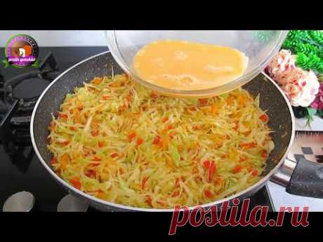 Капуста с яйцами вкуснее мяса!😃 Простой, быстрый и очень вкусный рецепт ужина!🥰.