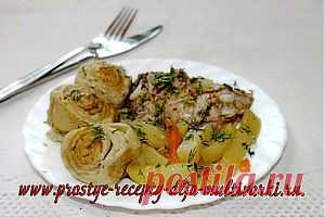 Штрудели с курицей и картошкой в мультиварке