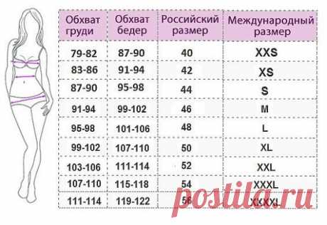 Универсальная табличка размеров. Обязательно сохрани себе - пригодится!