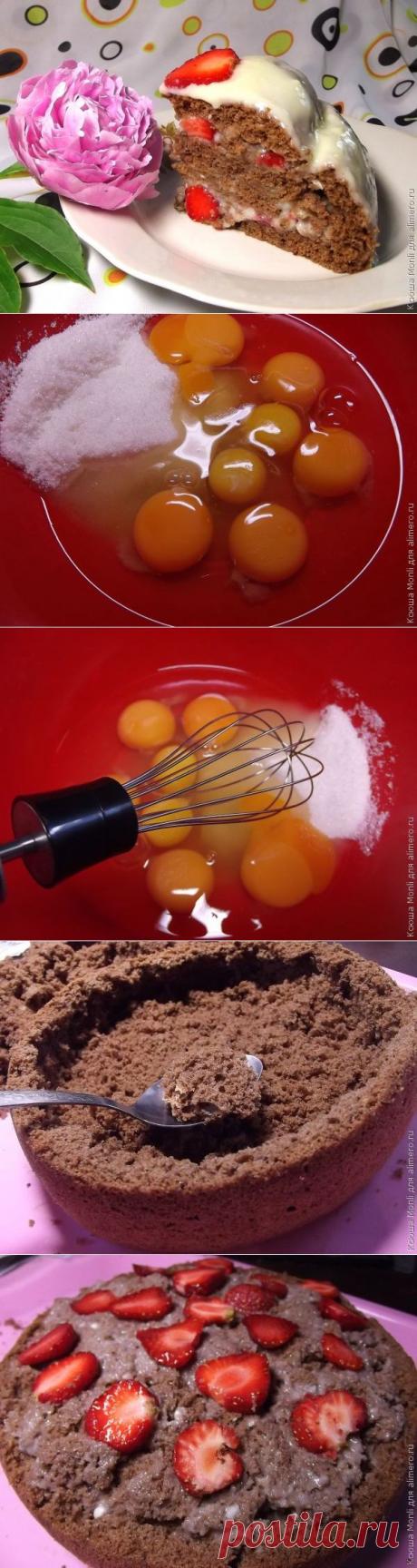 Домашний шоколадный торт с клубникой "Шаркламэ" | Ваши любимые рецепты