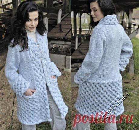 вязаное пальто с описанием | ДОМОСЕДКА