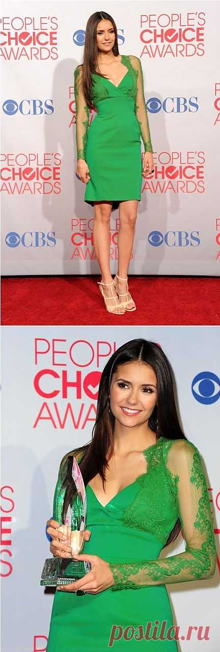 Зеленое платье с кружевными рукавами от Нины Добрев / Звездный стиль / Модный сайт о стильной переделке одежды и интерьера