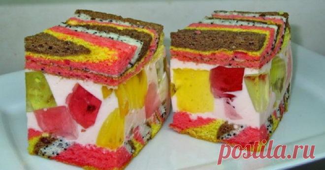 Потрясающий торт «Цыганские тропы»: воздушный крем, нежное желе, пышный бисквит. А внешний вид просто невероятен! Раньше мне казалось, что это тяжело, но теперь и я знаю секрет.