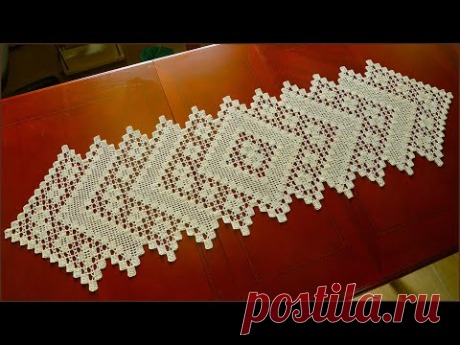 Филейная салфетка крючком. Часть 5.