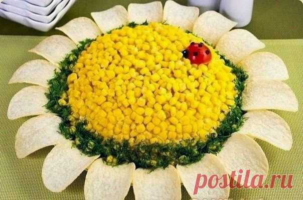 шеф-повар Одноклассники: Салат подсолнух с кукурузой