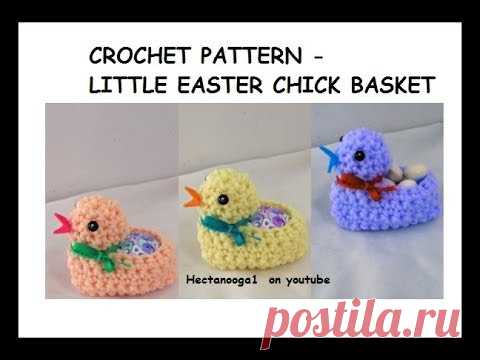 How to crochet a LITTLE EASTER CHICK Egg BASKET, Home decor, Easy crochet for Easter
