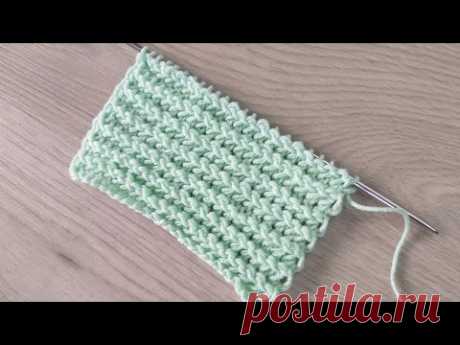 3D узор горизонтальные дорожки. Вязание спицами.