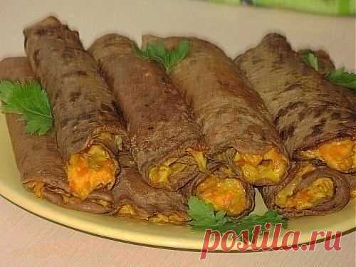 Блинчики печеночные с начинкой.
